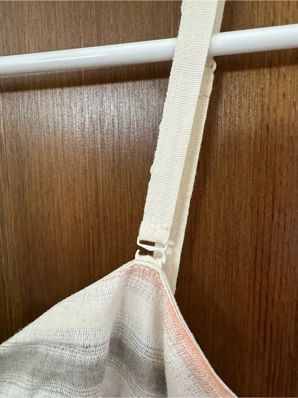Free People Striped Button-Front Midi  Sundress in Cream, Coral, and Gray
